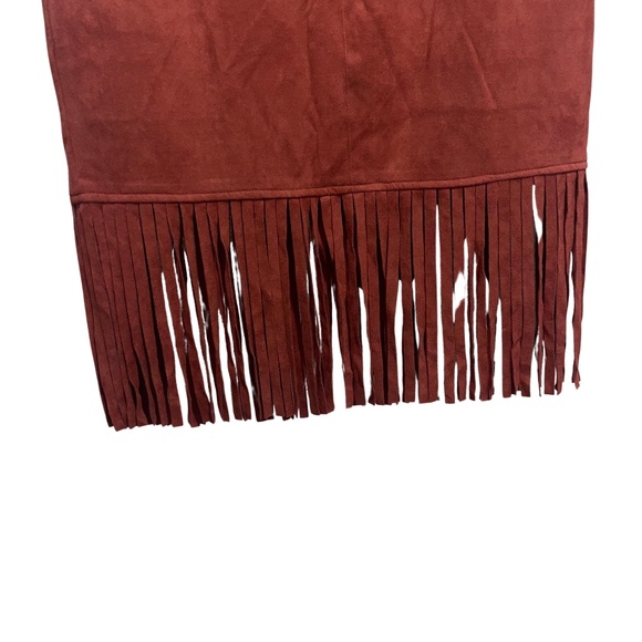 DO+BE Women's Faux Suede Fringe Mini Skirt Sz M - Picture 4 of 10